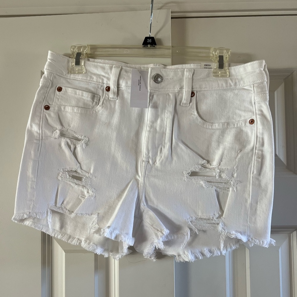 American Eagle Women’s Ripped High Rise Stretch Shorts Size 12 31W